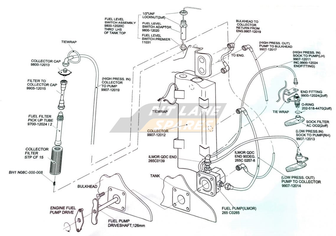 9907 FUEL SYSTEM PLUMBING ASSEMBLY PRELIMINARY Diagram